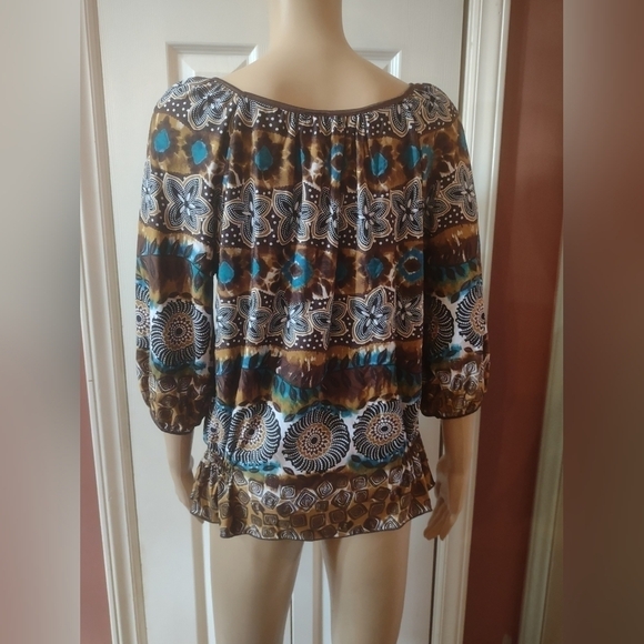 New Directions Woman's Size small beaded long sleeve blouse shirt top - Picture 8 of 9